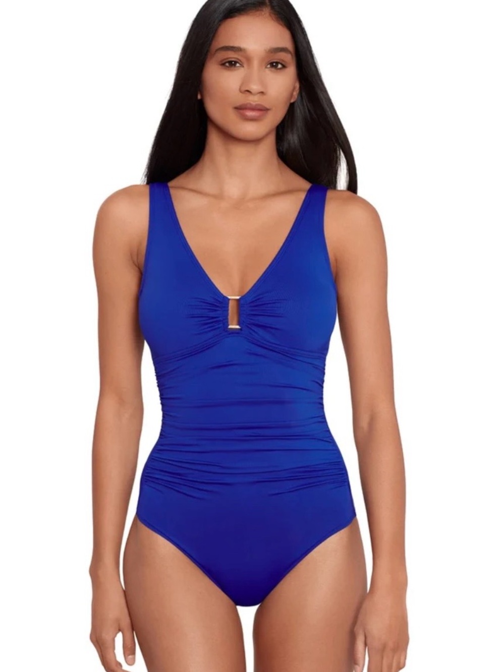 Lauren Ralph Lauren Women’s One Piece Ruched Royal Blue Swimsuit Size 8